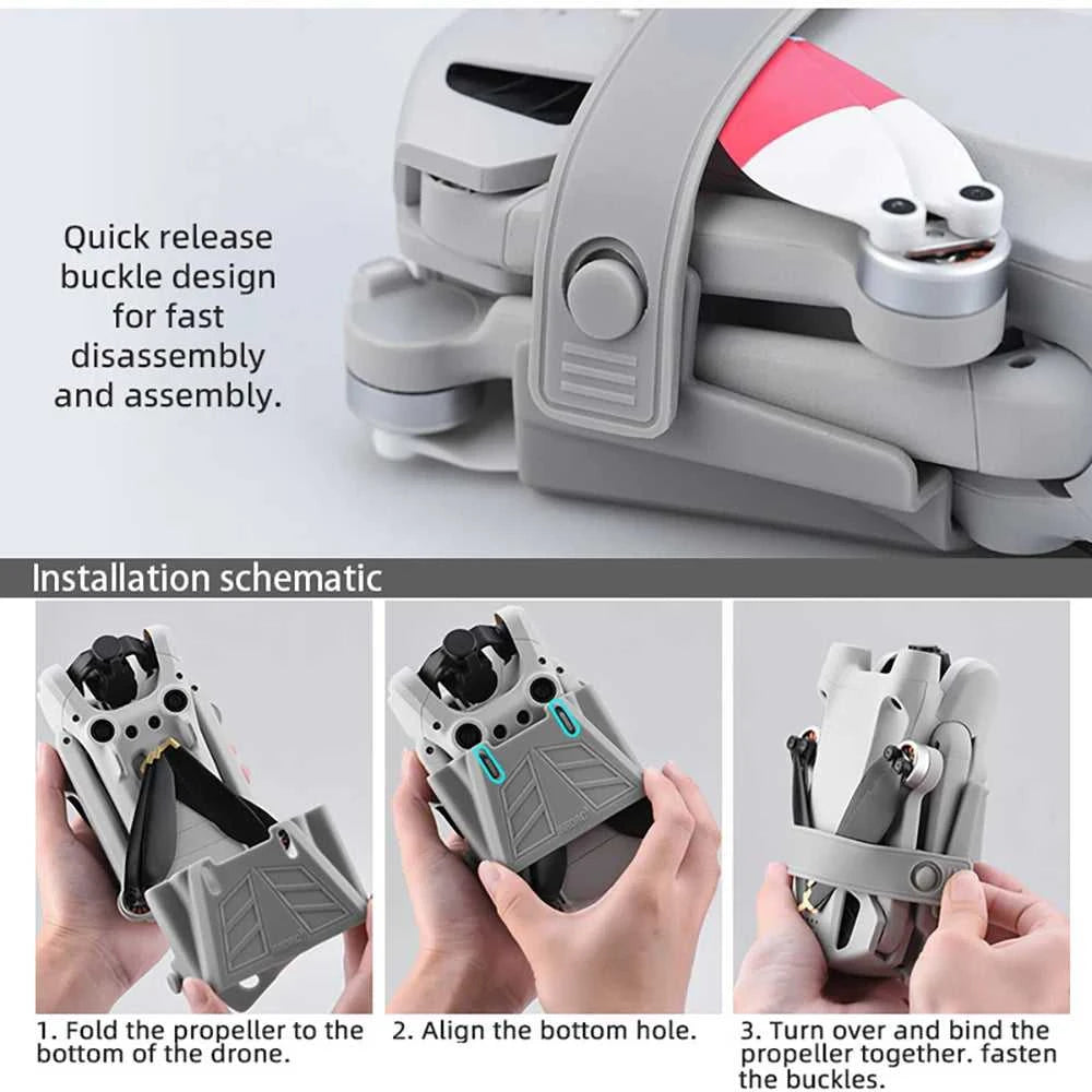 BRDRC Propeller Holder for DJI Mini 3/Mini 3 Pro Drone Wings Stabilizer Protector Blades Fixed Strap Mount Guard Accessories The jack market .AU The jack market .AU Drones $ 49 14:200006156#Type C Grey