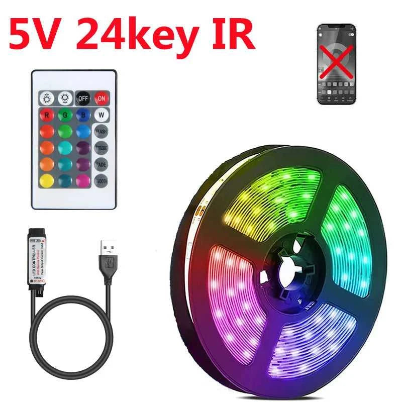 RGB 5050 DC5V USB 24Keys Bluetooth Led Strip Lights Tape With Remote Control Color Change Lamp for Christmas Bedroom Decoration The jack market .AU The jack market .AU Home $ 69 136:200004891#BT 24K;14:29#Not waterproof;380:6288#30m
