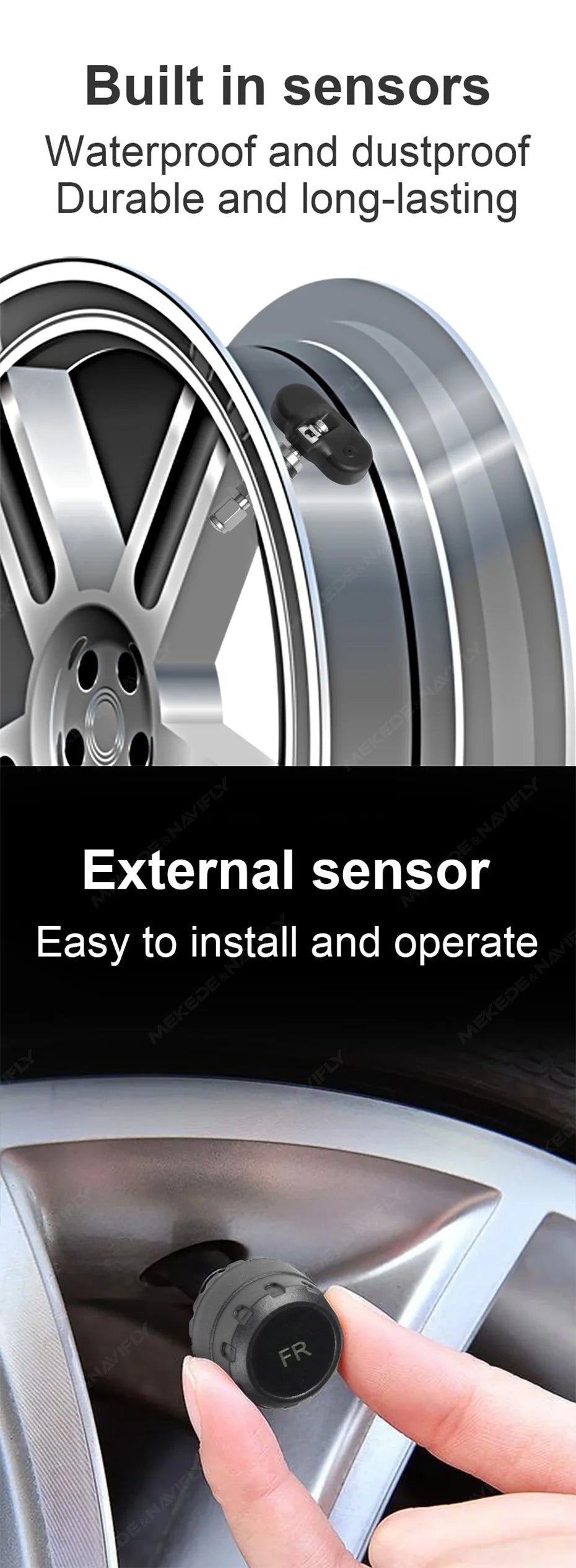Original Car Design Dedicated Intelligent TPMS Compact and unobtrusive Accessories New Upgraded Tire Pressure Monitoring System