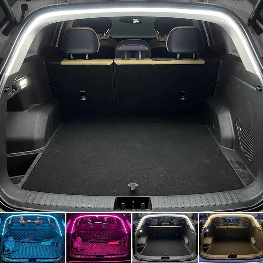 12V Car High Brightness Trunk Lighting Ambient Light Interior Decoration LED Wiring Free Automatic Sensing Tailgate Light Strip