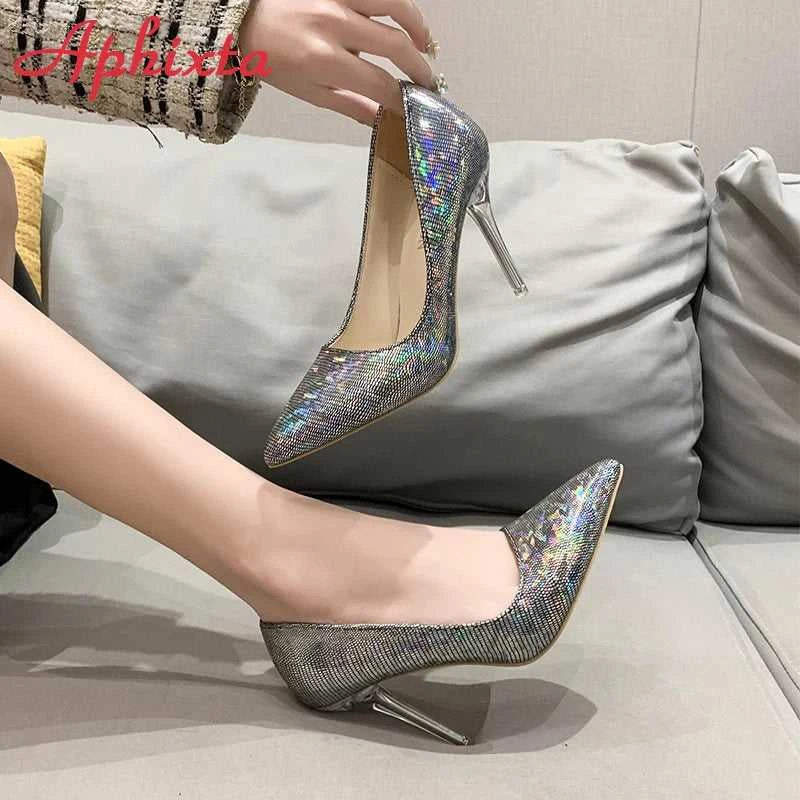 Aphixta 10cm High Tansparent Stiletto Heels Women Pumps Dazzle Colorful Official Party Shoes Big Size 33-50 The jack market .AU The jack market .AU Step Up Your Style: Trendy Shoes for Every Occasion! $ 82 14:173#Pink;200000124:200006266#50