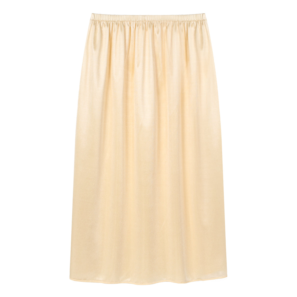 Womens Petticoat Skirt Solid Half Slip Underskirt Summer Elastic Waist Inner Lining Midi Skirt Long Underskirt for Party Dress
