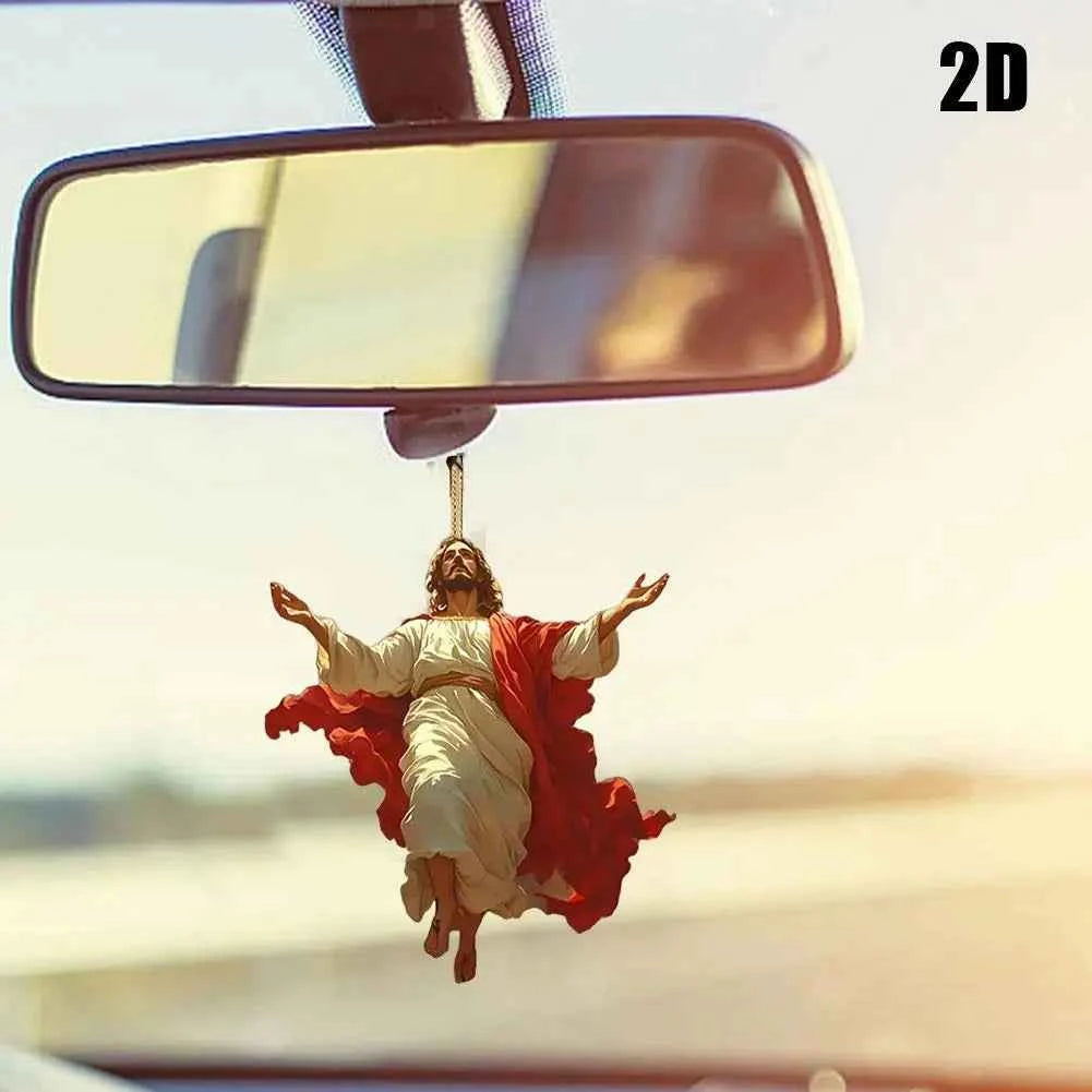 Acrylic Car Ornaments Divine Hanging Ornament, Cross For Car Mirror Hanging Christian Gifts For Men Women Xmas Gifts