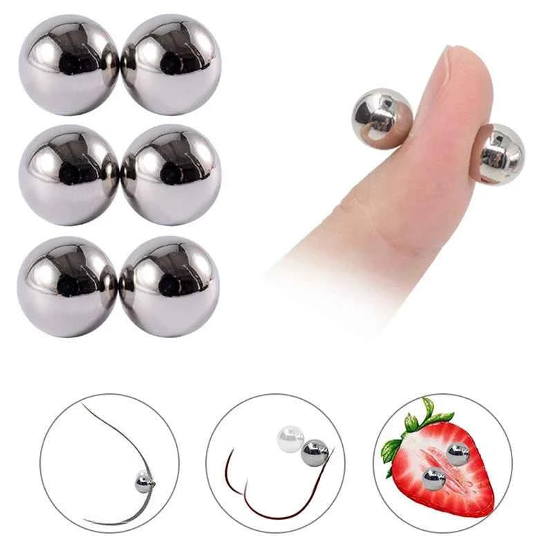 LM Magnetic Nipple Clamps - 2pcs Non-Piercing Strong Bondage Balls for Couples - Explore Your Sensuality