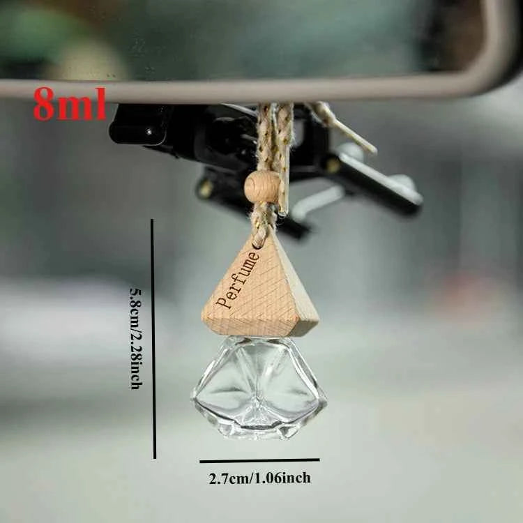 10pcs 10ml Empty Glass Essential Oil Diffuser Bottle with Lid for Car Air Freshener Vent Clip Portable Perfume Fragrance Bottle