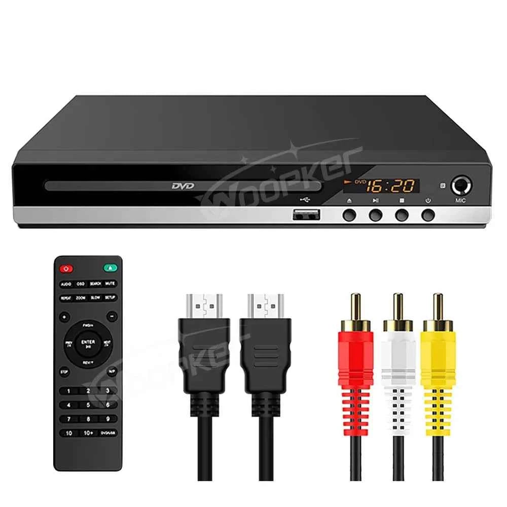 Woopker B29 HD 1080p  CD/EVD/VCD DVD Player with AV and HD Outputs  Home Digital Media Player with USB and Microphone Ports