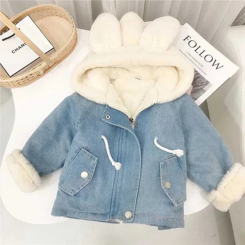 Jacket for Girls Boy Children's Denim Jackets Warm Fur Cowboy Coat Baby Rabbit Ear Hooded Velvet Outerwear Kids Winter Clothes The jack market .AU The jack market .AU Mum & Kids: Essential Products for Every Family $ 55 14:771#Blue;200000463:200004187#80 for 12M