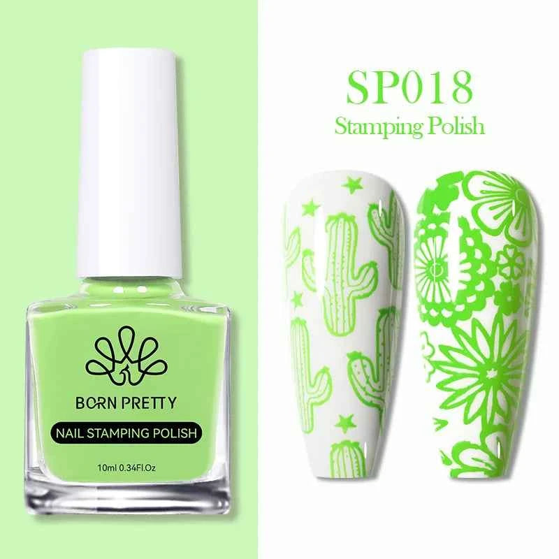BORN PRETTY Stamping Nail Polish Set - Vibrant 10m Colors for Stunning Nail Art Designs