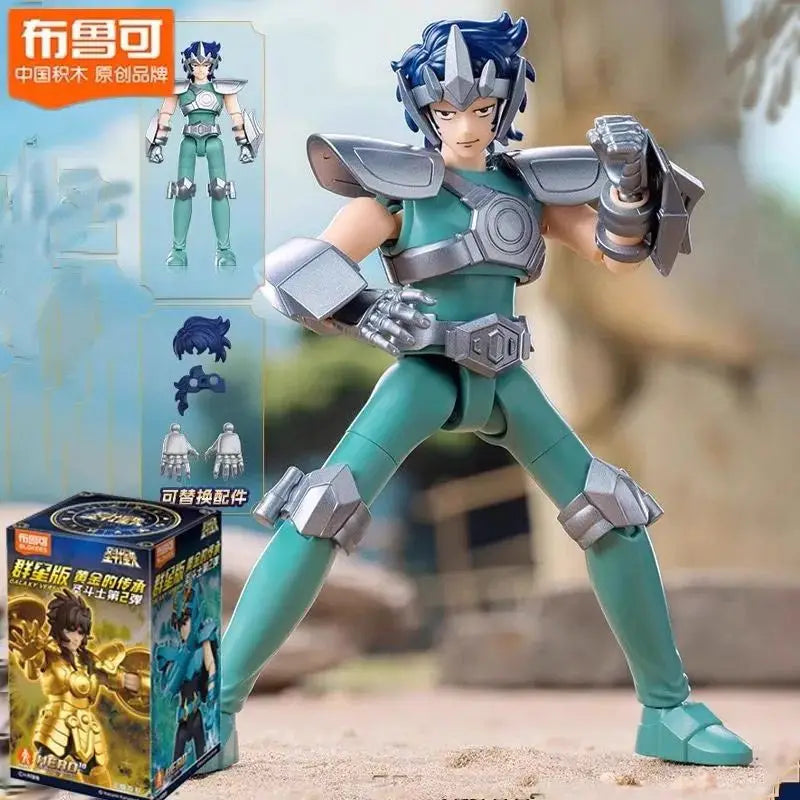 In Stock Blokees Saint Seiya Blind Box Stars 2 Sagittarius Libra Aquarius Assembly Model Animation Peripheral Gift