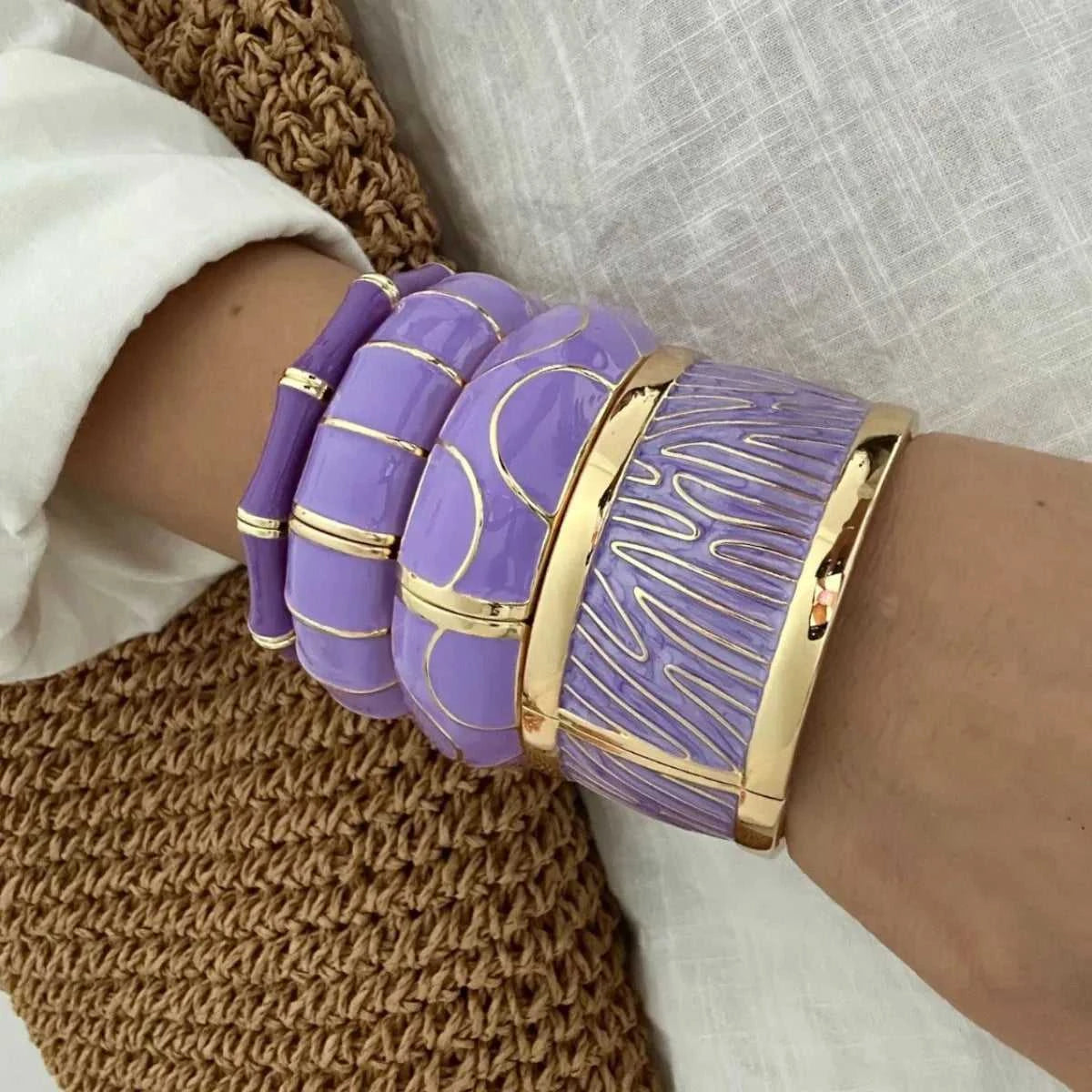 KMVEXO Irregular Purple Color Dripping Oil Zinc Alloy Enamel Bangles Geometric Wide Cuff Spring Bracelets For Women Jewelry ﻿ The jack market .AU The jack market .AU Jewellery & Chains $ 52 200001034:361181#35661-Purple