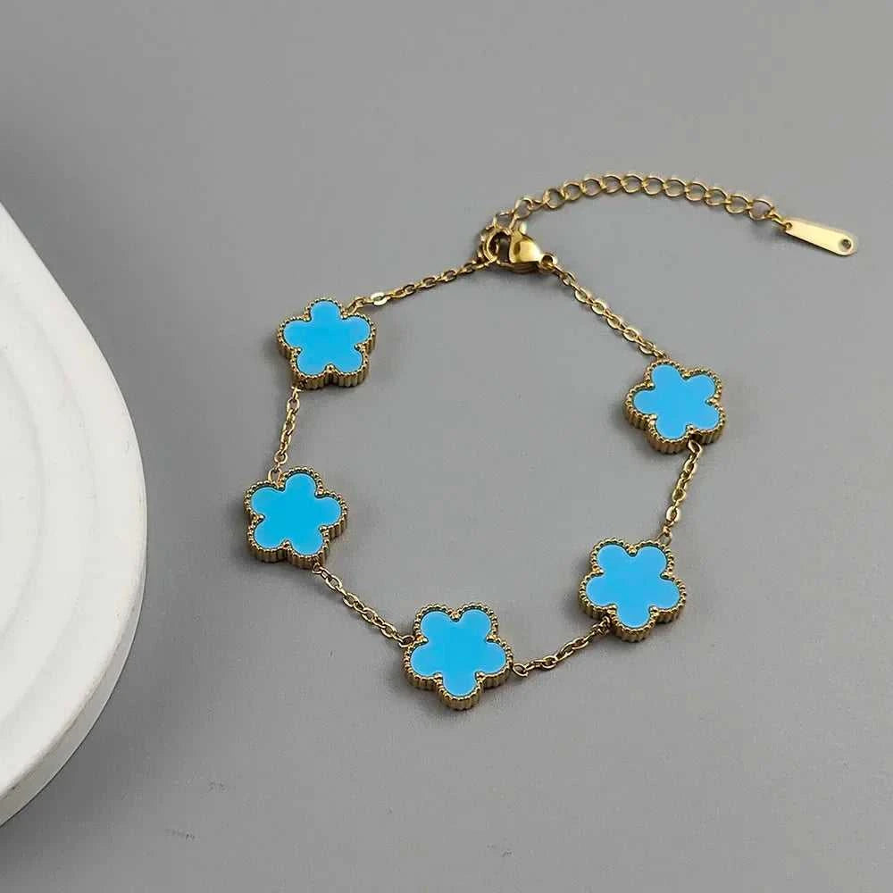 Hot Sale Stainless Steel Plum Blossom Gold Plated Bracelet High Quality Five Leaf Flower Jewelry Simple for Woman Gift Clover The jack market .AU The jack market .AU Jewellery & Chains $ 47 200000639:1438;200001034:6145#red2