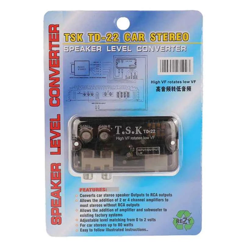 2023 New Arrivals 12V Auto Car Audio Converter RCA Stereo High To Low Adjustable Frequency Line Speaker Level Converter Adapter