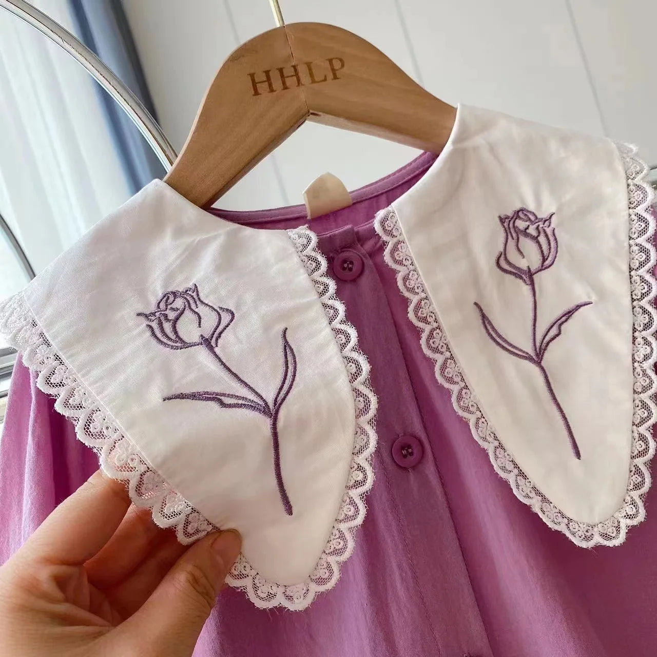 Sweetheart Couture Princess Dress - Casual Pink Cotton-Linen Dress with Big Turn Down Collar for Summer 2023