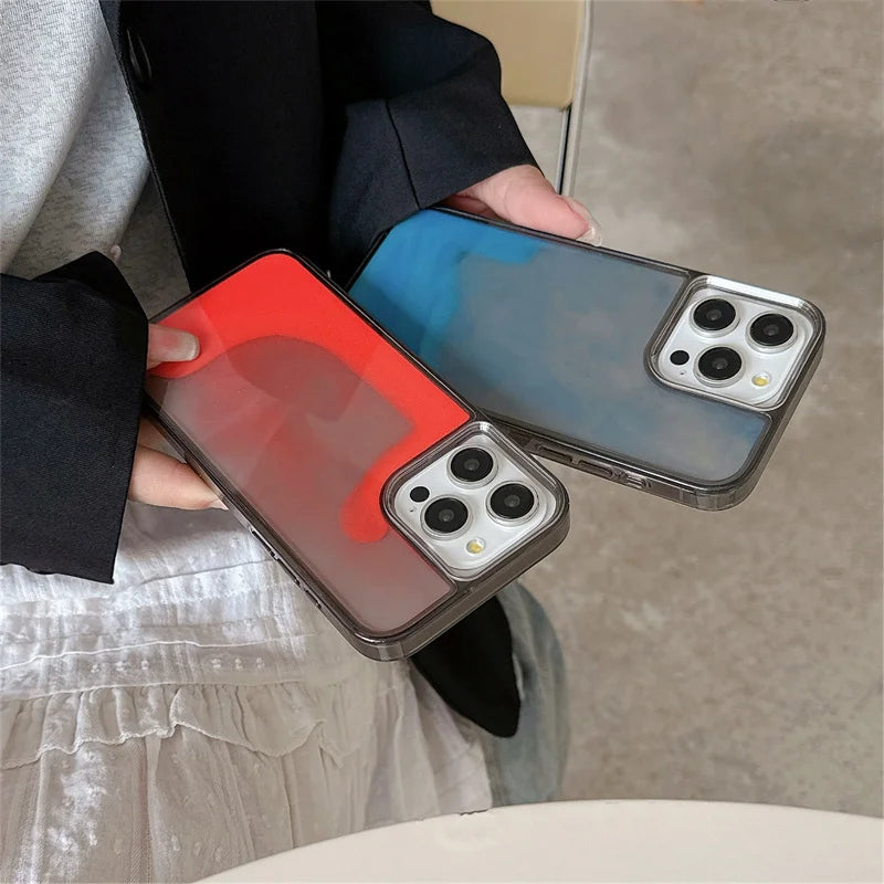 Luminous Quicksand Case for iPhone 15/16/17 Pro Max - Glow-in-the-Dark Luxury Shell with Shiny Sparkles