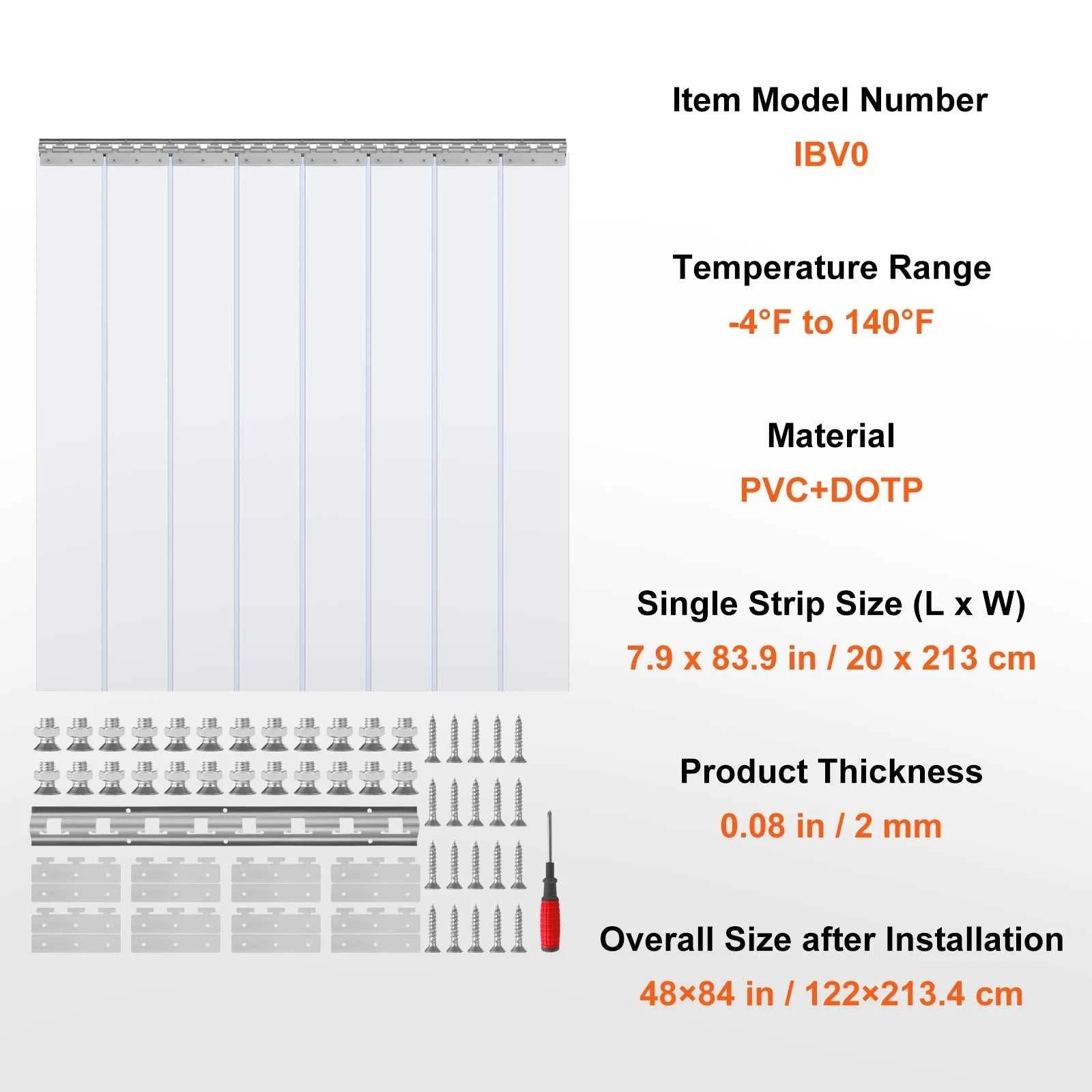 SucceBuy PVC Clear Strip Curtain 84" x 38"/48"/60" Plastic Windproof Door Freezer Curtain Hanging Strips for Warehouse Home The jack market .AU The jack market .AU Home $ 109 14:200002130#38x84in;200007763:201336105