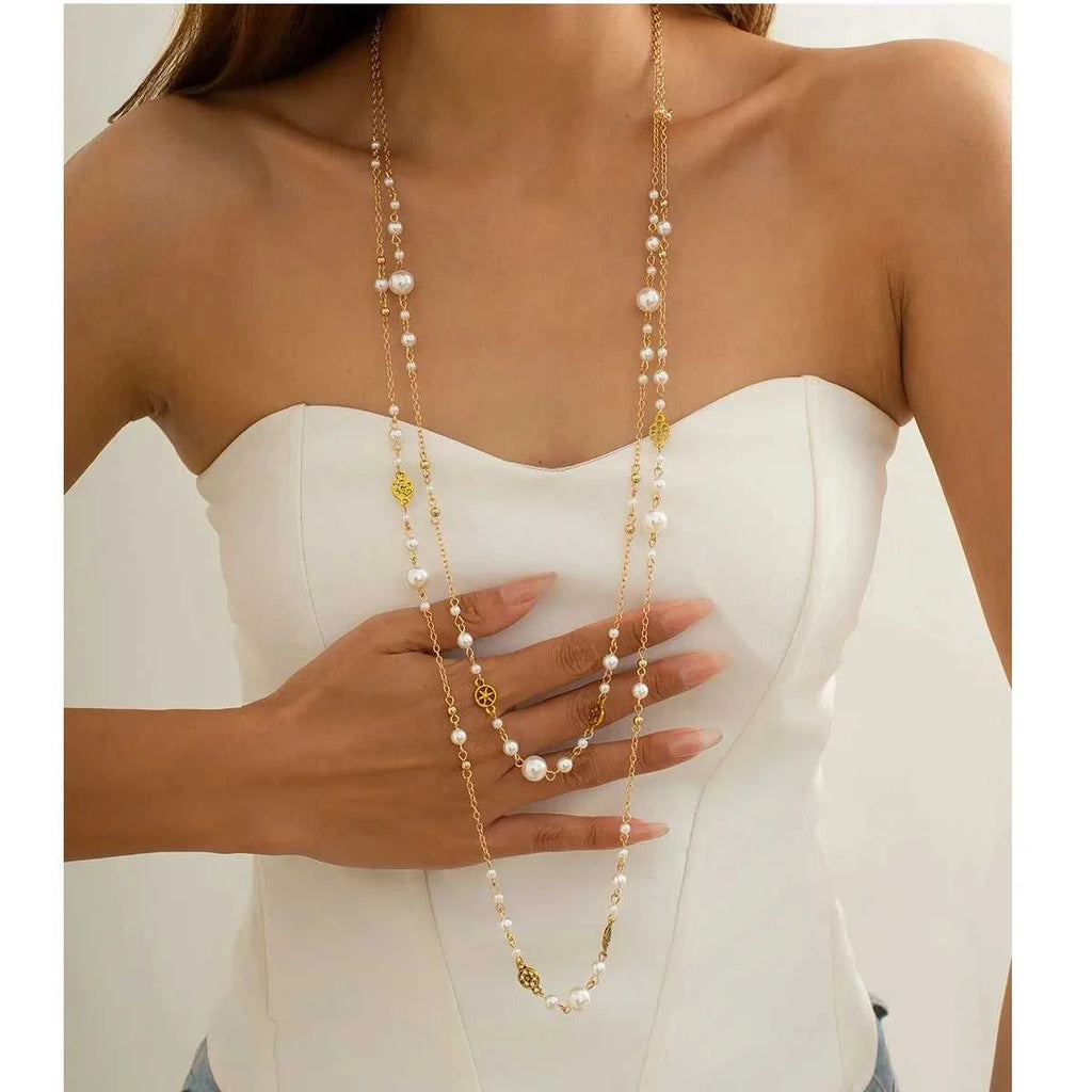 Stackable Double Layered Flower Beaded Chains Necklaces for Women Bohemian Ethnic Style Glass Beaded Sweater Chain Jewelry The jack market .AU The jack market .AU Jewellery & Chains $ 55 200001034:200003759#XL1113-S