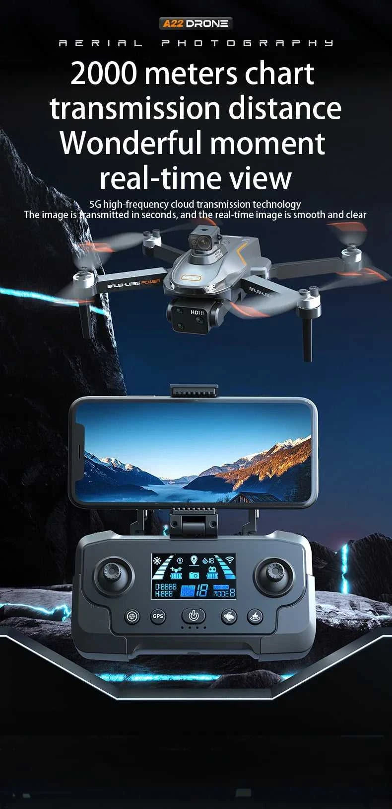 Lenovo A22 Drone 8K GPS double Camera Aerial Photography Optical Localization Four-way Obstacle Avoidance 4K Drone New The jack market .AU The jack market .AU Drones $ 161 14:200006153#Avoidance-2S-1B-4K