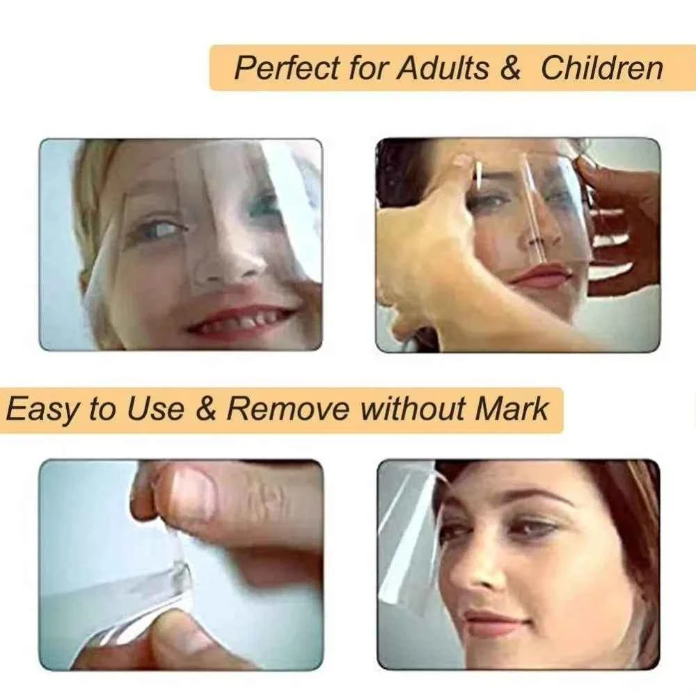 50pcs Clear Plastic Face Shields – Ultimate Makeup & Haircut Protection for Professionals