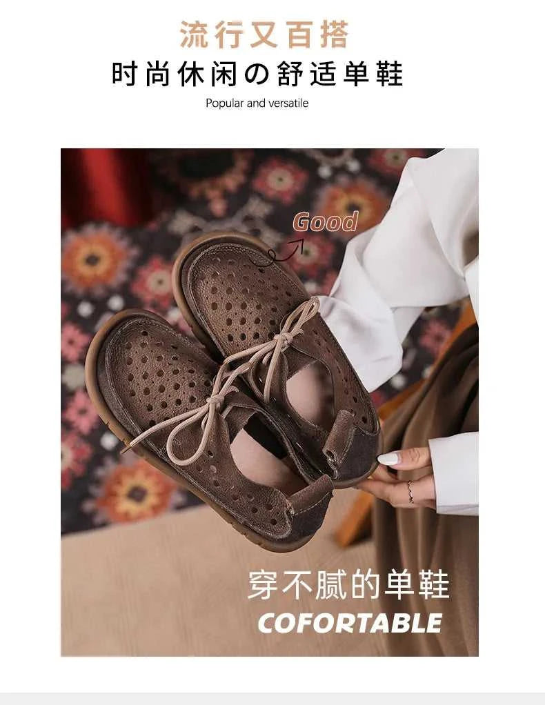 Careaymade-Summer top layer cowhide sandals,clown cute big toe shoes,hollow hole shoes,pure Handmade breathable casual shoes 34 The jack market .AU The jack market .AU Step Up Your Style: Trendy Shoes for Every Occasion! $ 112 14:29#Beige Elastic band;200000124:200000334