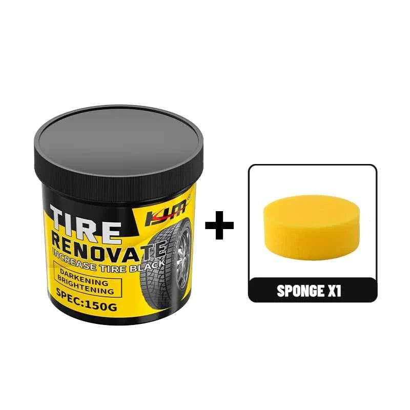 KJM 150G Tire Renovate Wax Black Shine Darkening Brightening Polish Long Lasting Protection Car Wheel Rubber Care Detailing