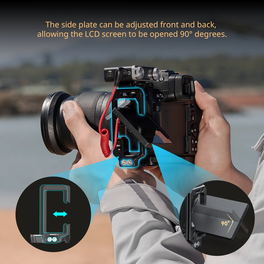 SmallRig L Plate for Nikon Z 6III, L-Bracket for Arca-Swiss, with 1/4"-20 Threaded Holes, QD Connector, Cold Shoe Mount - 4523