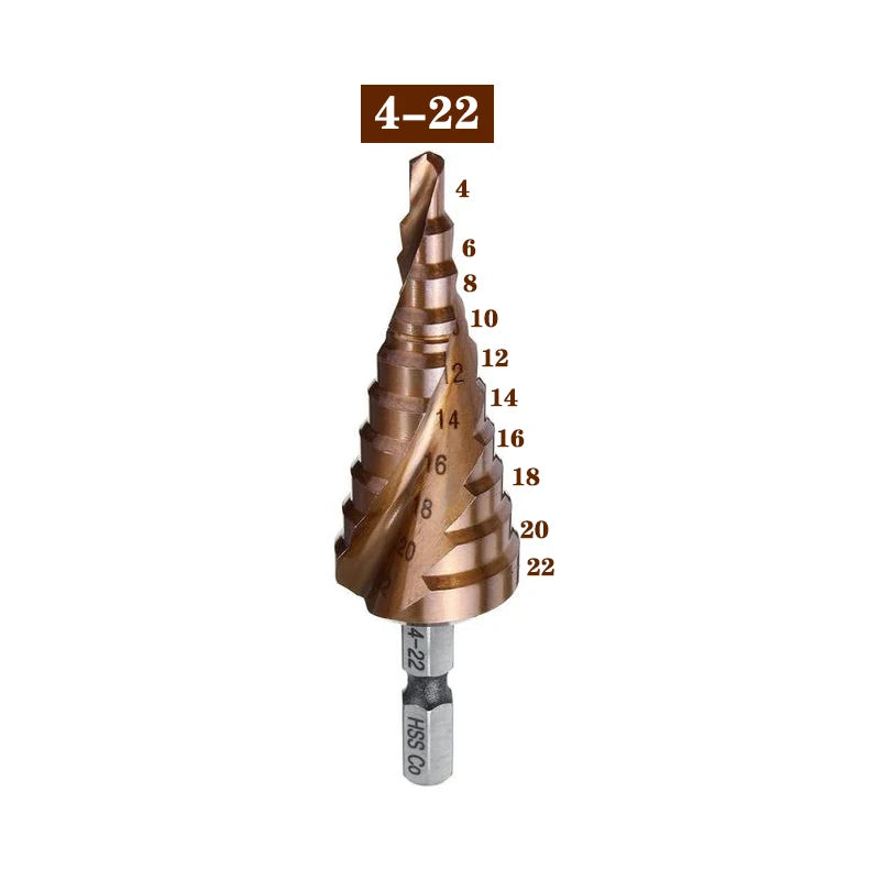 M35 5% Cobalt Step Drill Bit HSS-Co High Speed Steel Cone Hex Shank Metal Drill Bit Tool Set Hole Cutter For Stainless Steel