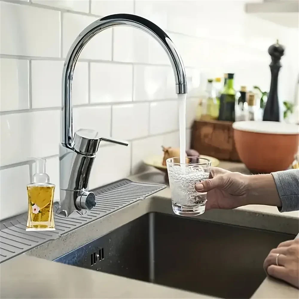 Silicone Drain Mat, Kitchen Faucet Sink Splash Guard, Sink Draining Pad Behind Faucet,For Kitchen & Bathroom Countertop Protect The jack market .AU The jack market .AU Home $ 50 14:29#35CM White