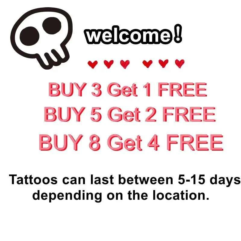 Big Size Anime Curse Mark Temporary Tattoo - Waterproof Body Art Sticker for Men & Women
