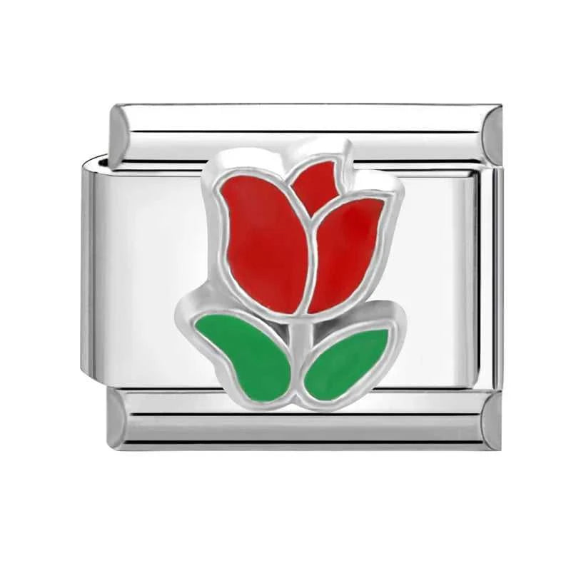 2024 Fashion Pretty Sweet Colour Rose Flower Charm Italian Links Fit 9mm Stainless Steel Bracelet Making DIY Jewelry The jack market .AU The jack market .AU Jewellery & Chains $ 51 200001033:361187#No.6