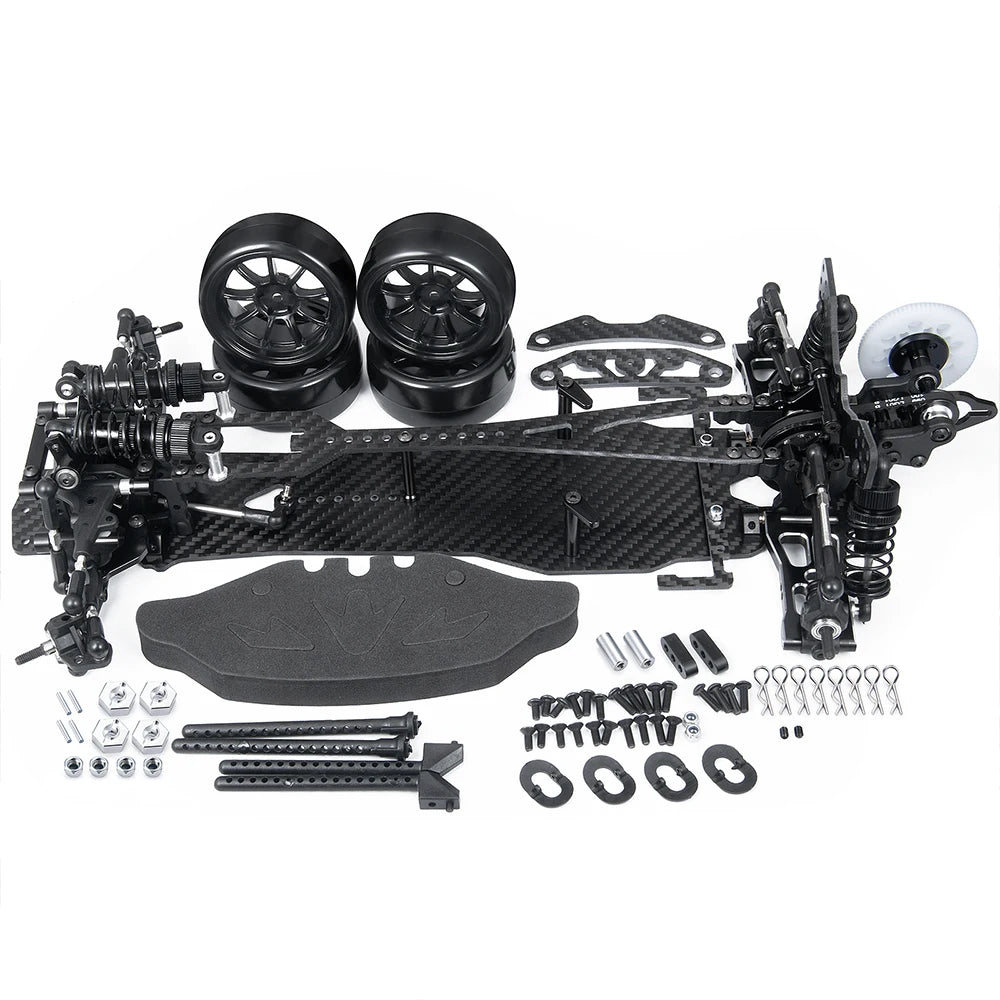 AXSPEED Alloy & Carbon Fiber Sakura D5S Frame Chassis Kit Remodel Belt Drive Upper Deck Adjustable Height for 1/10 RWD Drift Car