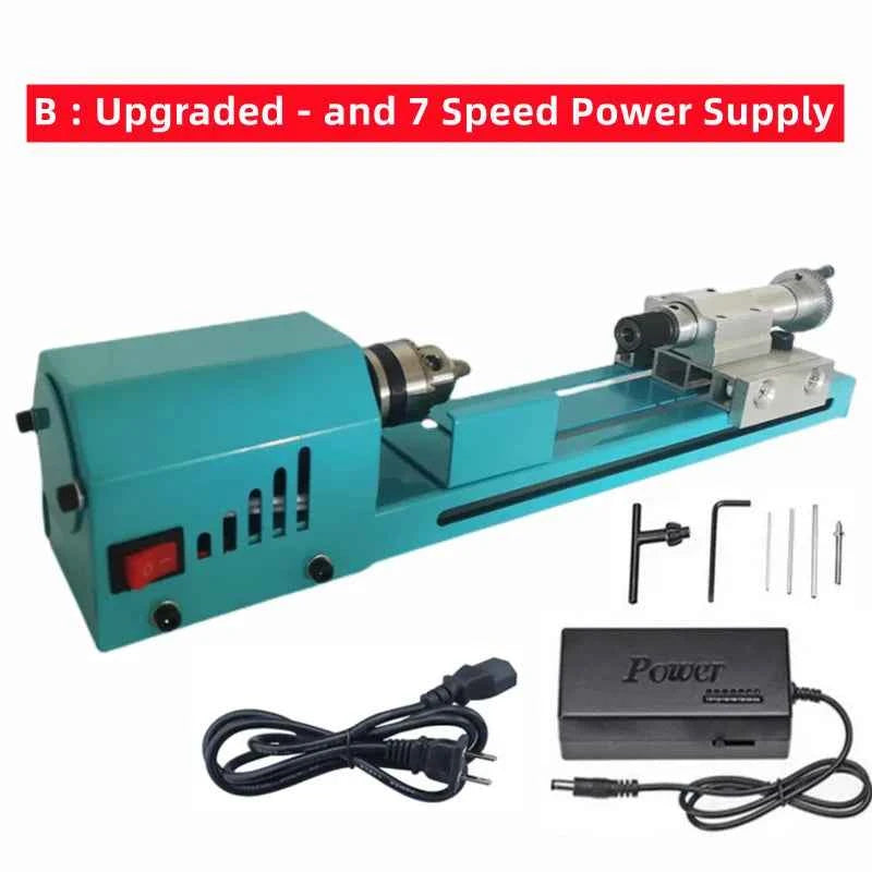 Mini Lathe Machine by [Brand Name] - Versatile Woodturning & Polishing Tool, Adjustable for Creative Projects, 110V-240V
