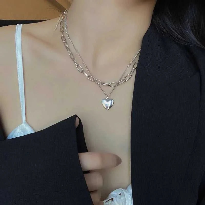 Love Heart Pendant Necklace For Women Men Personality Simple Design Thin Chain Choker Necklaces Jewelry The jack market .AU The jack market .AU Jewellery & Chains $ 47 200001034:17053024#xl019yin