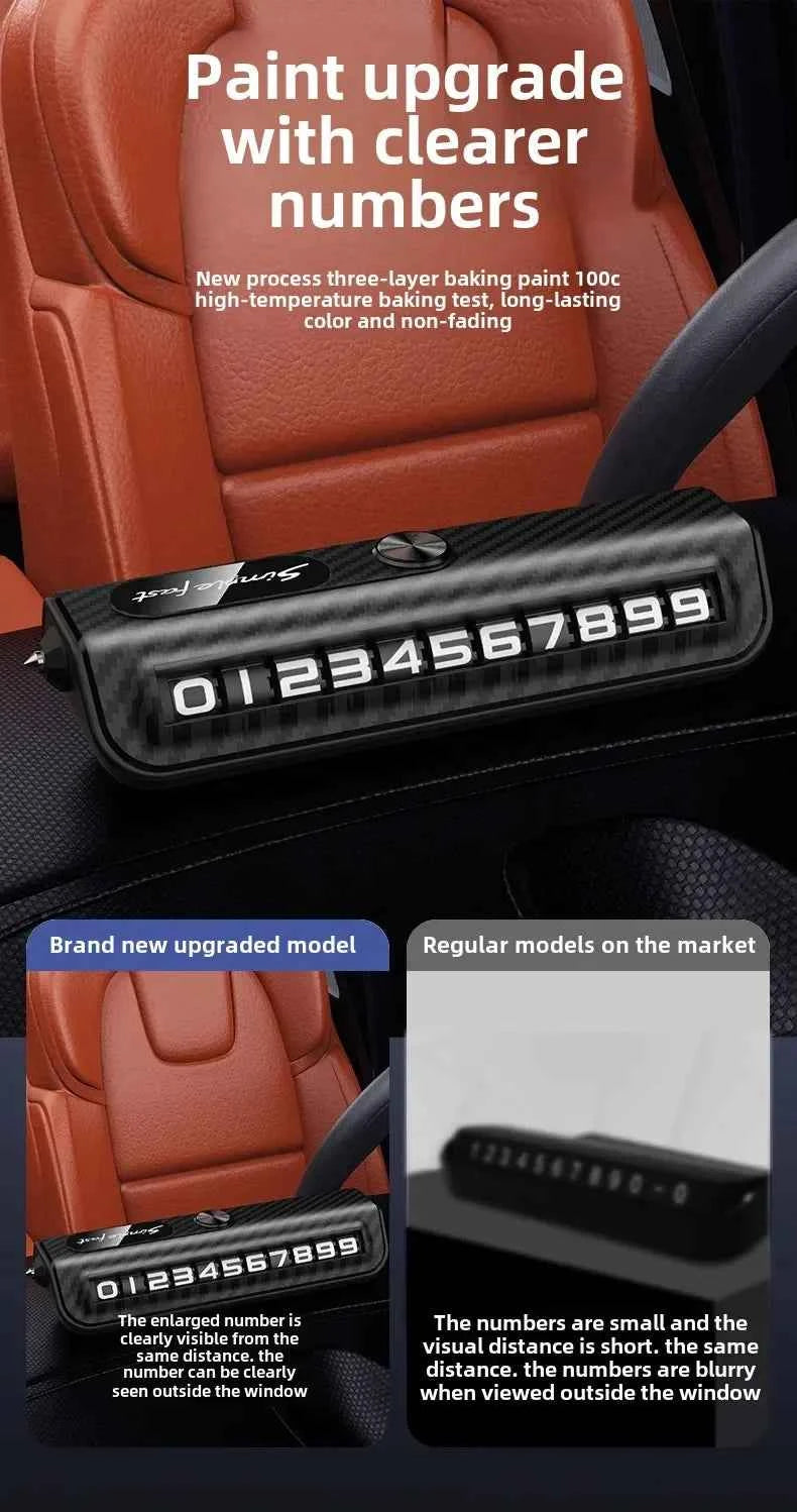 2 in1 Temporary Parking Card Numbe Car Safety Hammer Window Breaker Multifunction Card Dashboard Phone Number Car Interior Decor