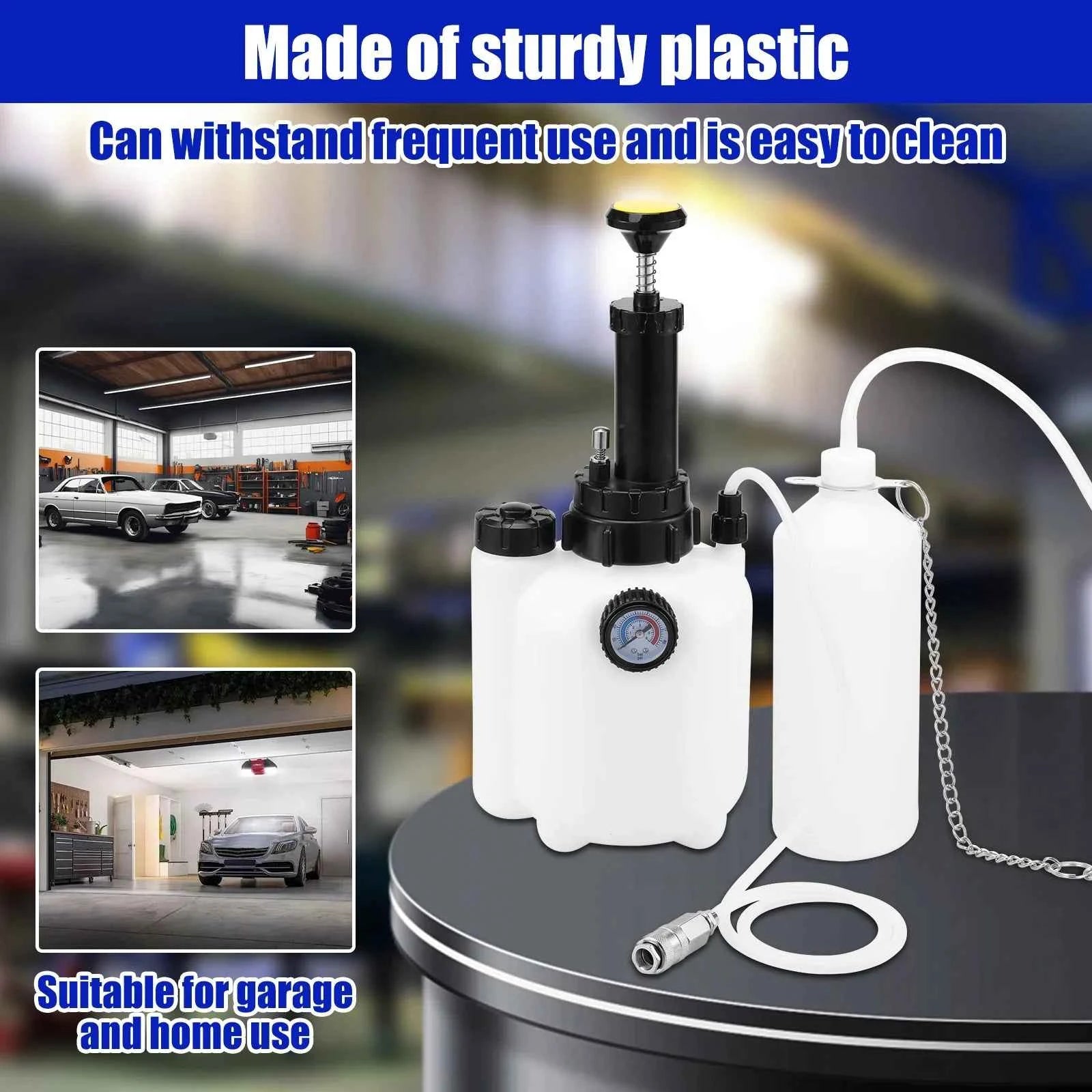 Car Manual Brake Fluid Bleeder Kit 3L Vacuum Brake Pressure Fluid Pump Professional Brake Flush Machine Pneumatic Brake Bleeder