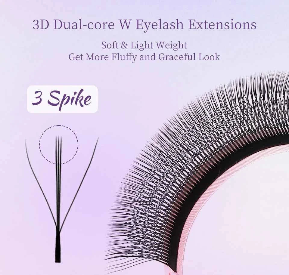 Lashprofessor 3D Spike Lashes - YY Shaped Faux Mink Premade Volume Fans for Luscious, Fairy-Like Eyes