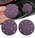 2Pcs Diamond Car Coaster Water Cup Slot Non-Slip Mat Bling Gadget Silica Pad Cup Holder Mat Auto Interior Decoration Accessories