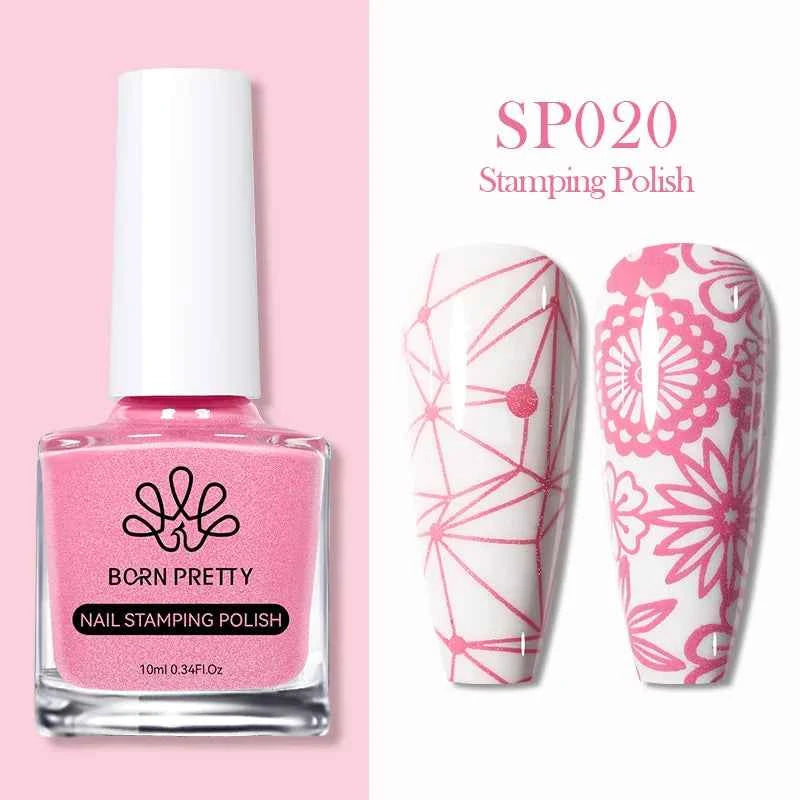 BORN PRETTY Stamping Nail Polish Set - Vibrant 10m Colors for Stunning Nail Art Designs