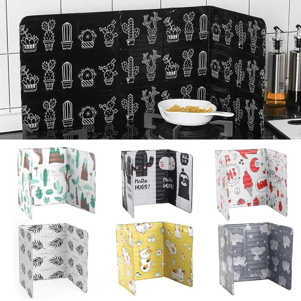 Aluminum Foldable Kitchen Gas Stove Baffle Plate Kitchen Frying Pan Oil Splash Protection Screen Heat Shields Kichen Accessories The jack market .AU The jack market .AU Home $ 24 14:29#Green Cactus