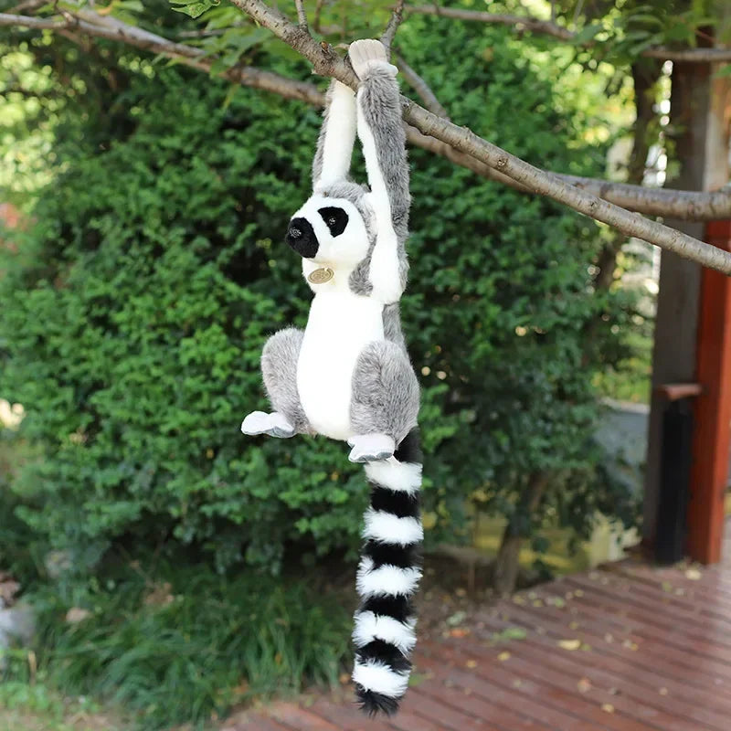 Simulation Lemur Plush Animal Monkey Toys Realistic Kawaii Stuffed Doll Room Decor Soft Pillow Children Boys Birthday Gifts