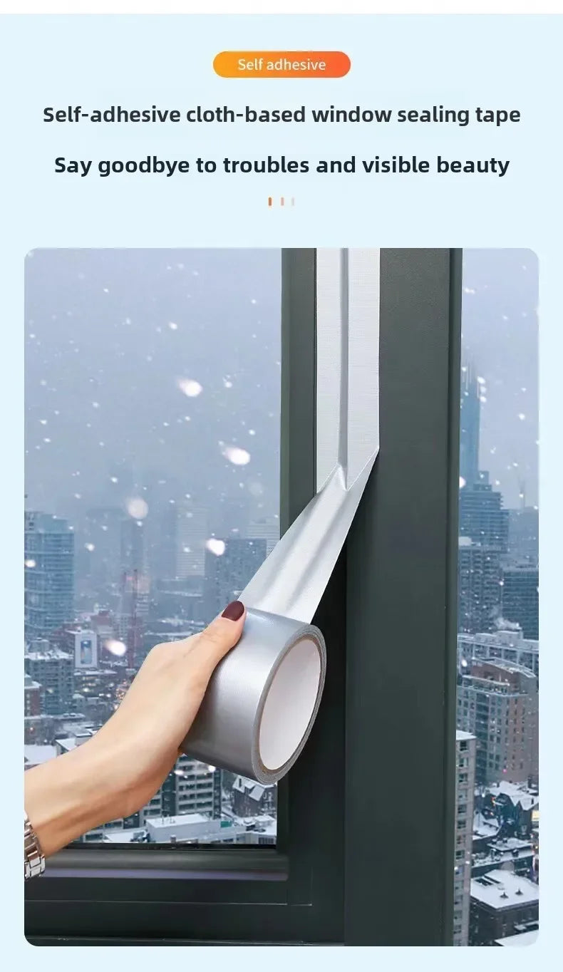 10m Thick Industrial Tape (Silver-Gray) - Single-Sided, Waterproof/Windproof, Wear-Resistant for Repair & Bundle Tasks