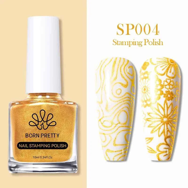 BORN PRETTY Stamping Nail Polish Set - Vibrant 10m Colors for Stunning Nail Art Designs