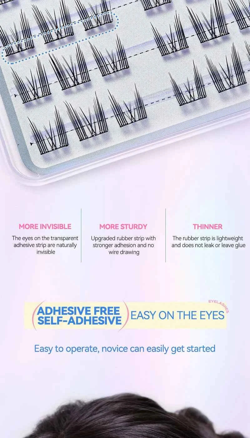 Animal Series No-Glue False Eyelashes - Natural Curl & Volume, Easy Application for Beginners