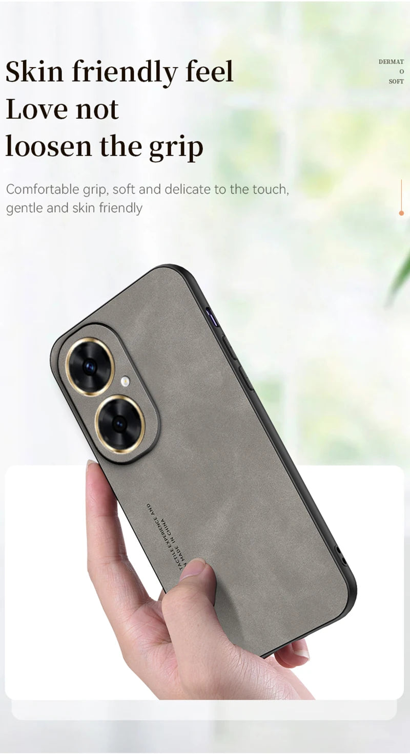 Huawei Leather Case - Soft Matte, Anti-Fingerprint, Shockproof Protection for Nova 12, 11i, 11 Pro, 10 SE, 9, 8i