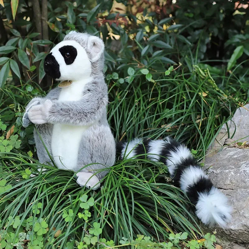 Simulation Lemur Plush Animal Monkey Toys Realistic Kawaii Stuffed Doll Room Decor Soft Pillow Children Boys Birthday Gifts