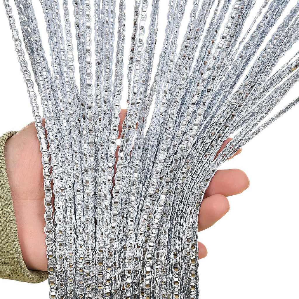 1m*2m Beaded Curtain Door Tassel String Curtain Partition Curtain Silver Tassel Silver Door Curtain Line Curtain Home Decoration The jack market .AU The jack market .AU Home $ 54 14:200003699#WH