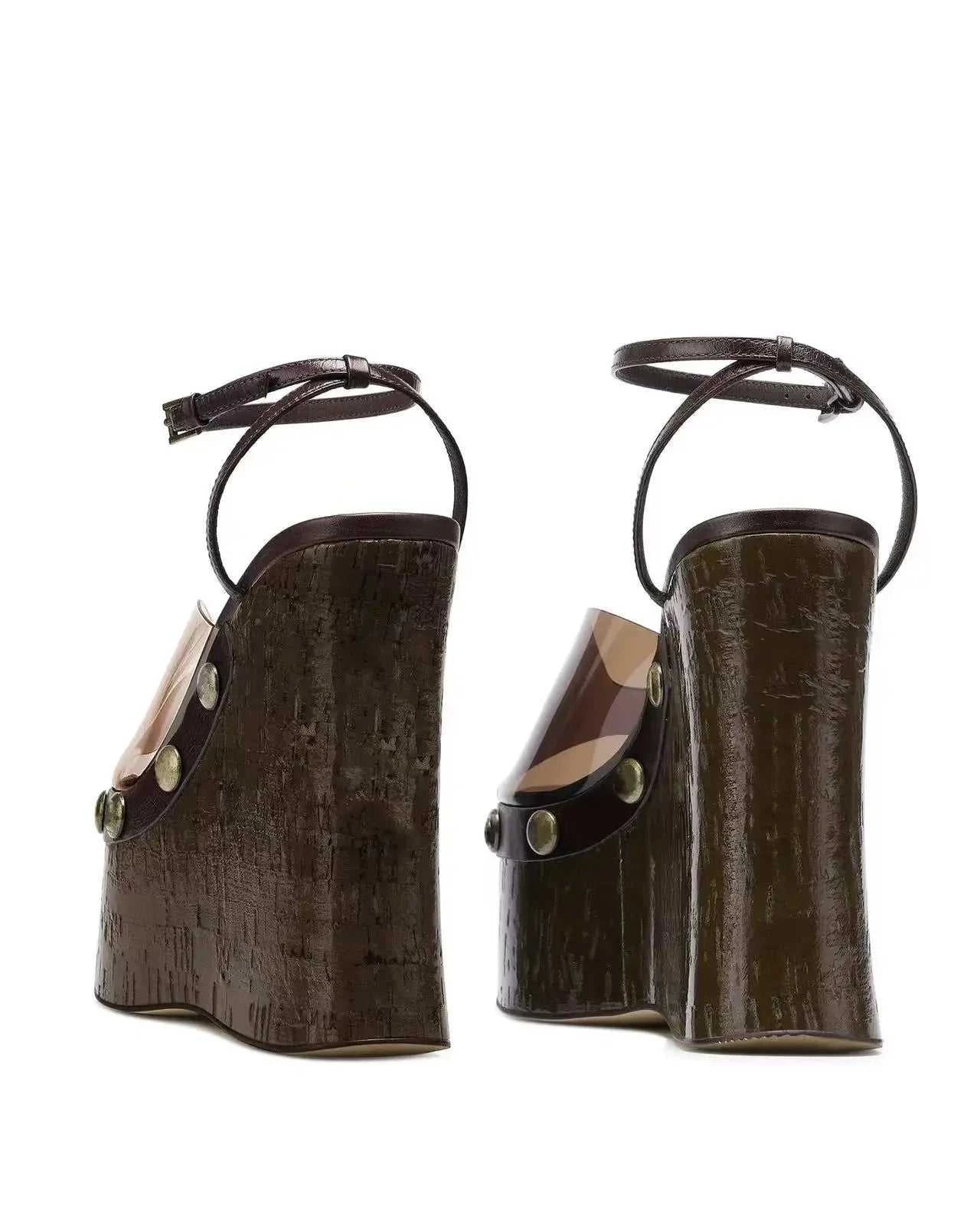 2025 High-heeled Thick-heeled Shoes for Women's Wear Thick-soled Wood Grain Waterproof Table Sandals Metal Nail Buckle Sandal The jack market .AU The jack market .AU Step Up Your Style: Trendy Shoes for Every Occasion! $ 122 14:193#Light brown sandals;200000124:200000337