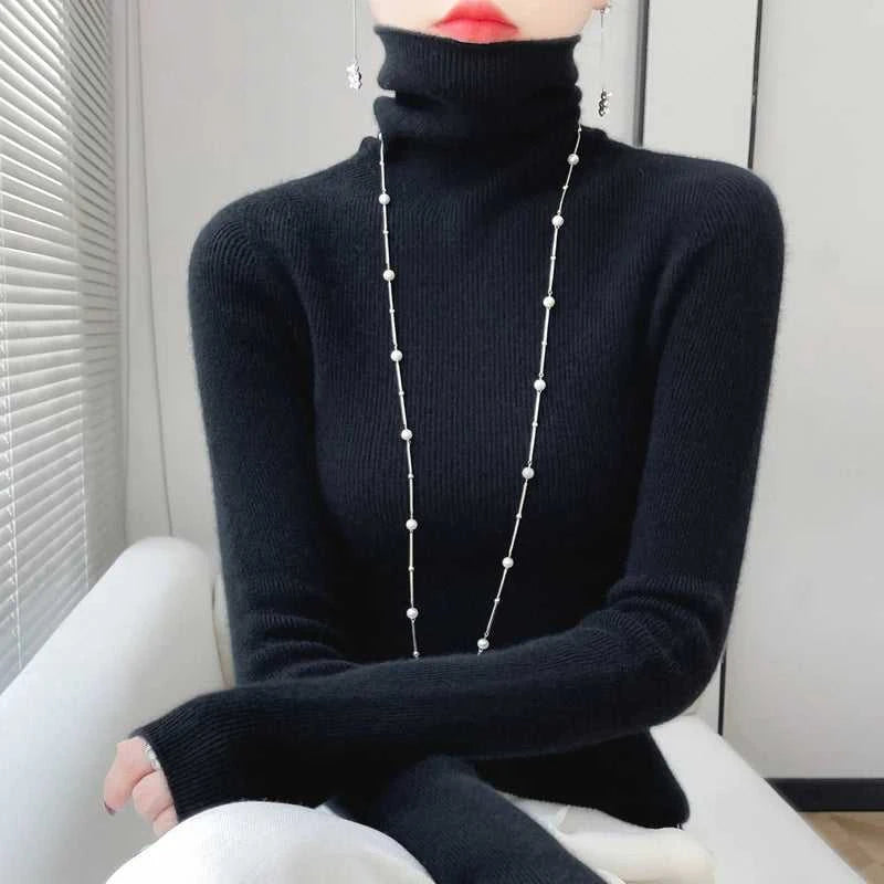 100% Merino Wool Long-sleeved Turtleneck Pullover Women's Autumn Winter Slim Sweater Basic Women's Clothes Cashmere Sweater The jack market .AU The jack market .AU Woman Fashion $ 75 14:1052#black;200007763:201336100;5:4182
