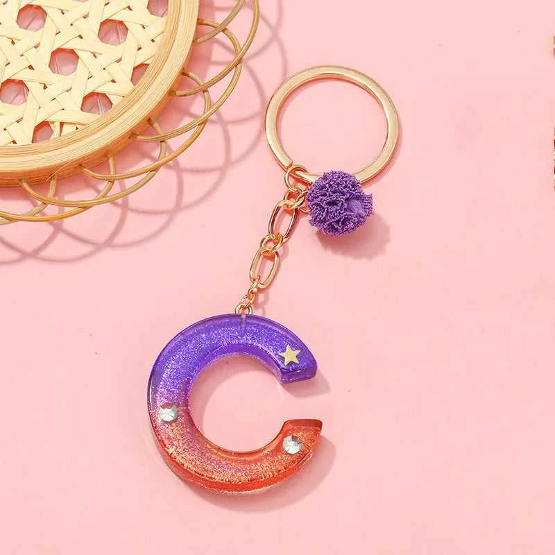 BAOPON Pink Purple Pompom Letter Keychain English Alphabet Keyring For Women Men Jewelry Accessories Wholesale Special Offer The jack market .AU The jack market .AU Jewellery & Chains $ 46 14:193#102