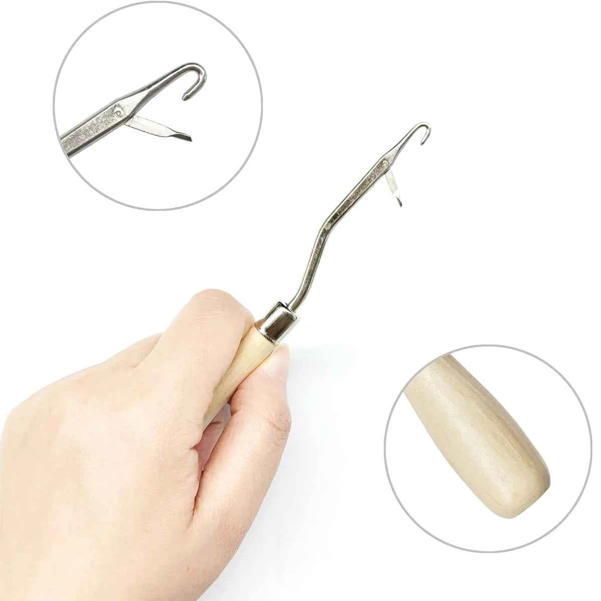 Dreadlock Diva 5Pcs Bent Latch Hook Set - Effortless Hair Braiding & Crochet Tool for Stunning Styles