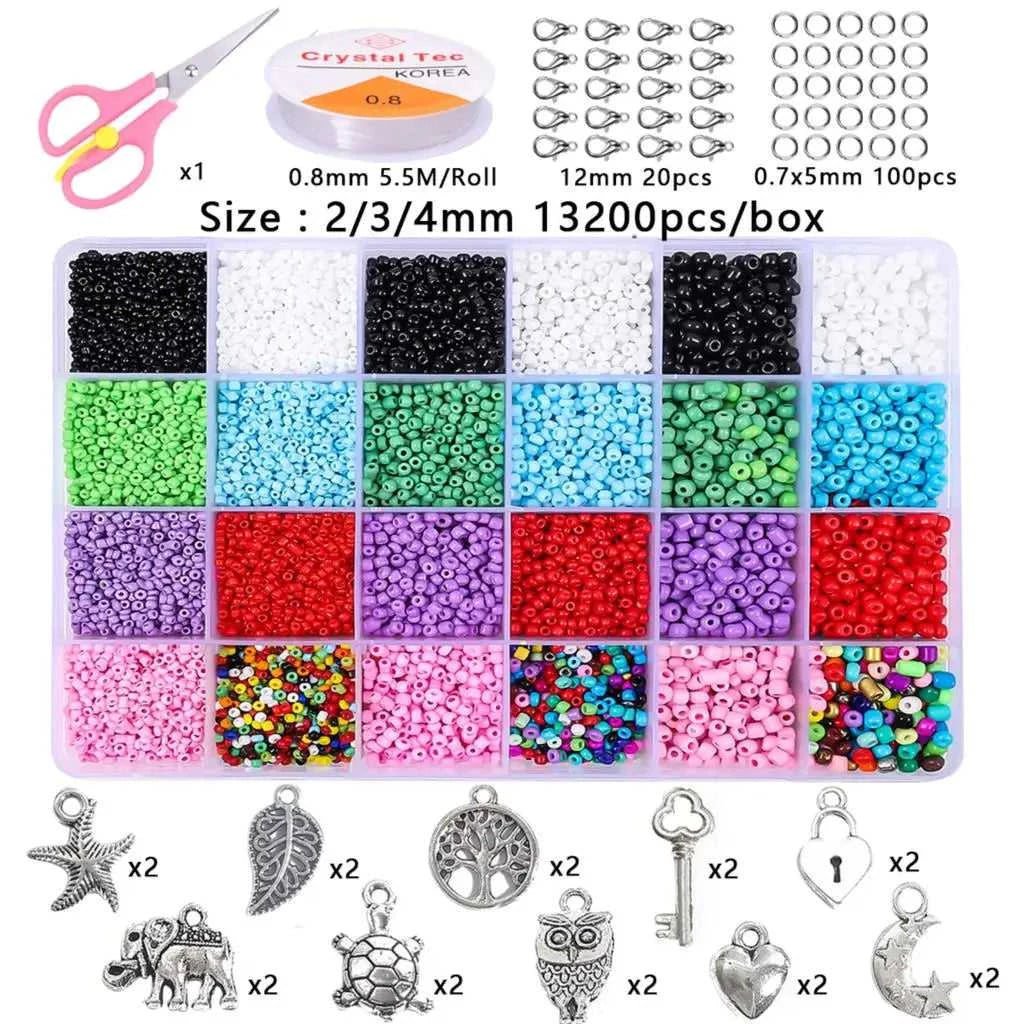 2–4mm Glass Rice Beads Kit 15–24 Grids, 15g/Grid 4000–24000pcs with Lobster Clasps & Cord for DIY Jewelry, Bracelets & Neckla The jack market .AU The jack market .AU Jewellery & Chains $ 76 14:29#BDH136-01